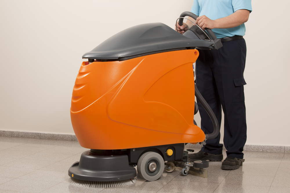 Cleaning,Floor,With,Machine